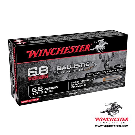 Winchester Ballistic Silvertip 6 8 Western 170 Grain Rapid Controlled Expansion Polymer Tip Ammo