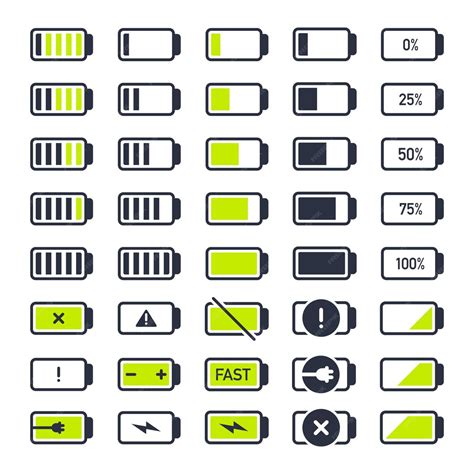 premium vector smartphone battery icons mobile phone charging
