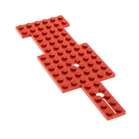 1 X Lego System Bau Platte Rot 6 X 17 Mit Feder Steg Fahrgestell Chassis Für Lenkgetriebe Auto