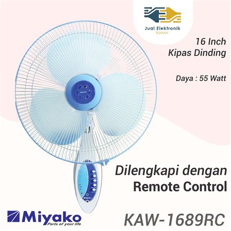 Jual Wall Fan Kipas Angin Dinding Miyako 16 Inch KAW1689RC Remote Nomor