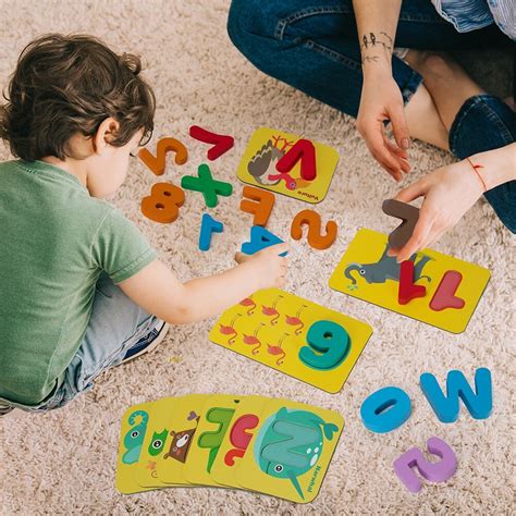 Beetoy Alphabet Flash Cards Wooden Letters Jigsaw Grandado