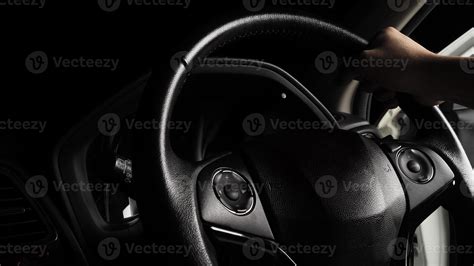 Black leather modern car interior close-up 2577545 Stock Photo at Vecteezy