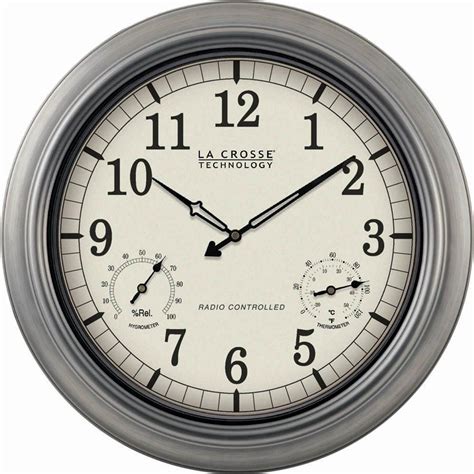 La Crosse Technology 18 In Pewter Analog Atomic Clock WT 3181P DT