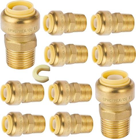 Amazon HeSun 10 Pack Pushfit Male Adapter 3 4 MNPT X 3 4 Push