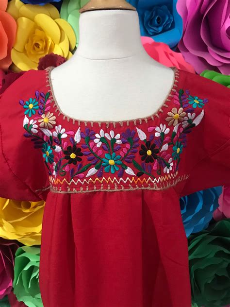 Niñas mexicanas Tehuacan Blusa talla 6 Blusa 5 de Mayo frida Etsy