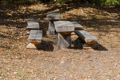 Wooden Bench at Hiking Trail for Rest and Taking Break Stock Photo ...