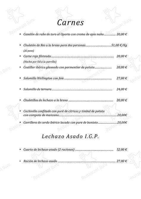 Carta Del Restaurante Hotel Y Bodega El Lagar Del Isilla La Vid