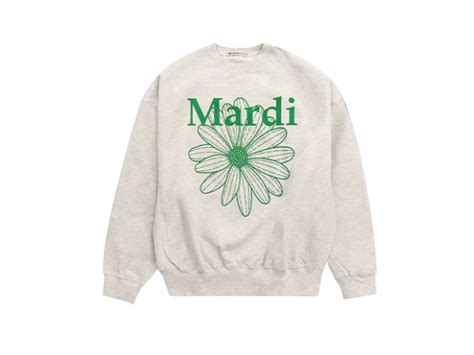 Sasom เสื้อผ้า Mardi Mercredi Sweatshirt Flowermardi Oatmeal Green