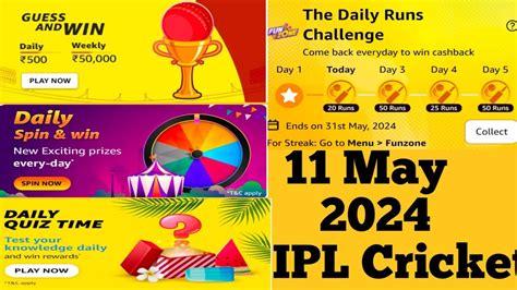 Amazon FZ Runs Play Everyday Earn Quiz Answers Today 11 May 2024