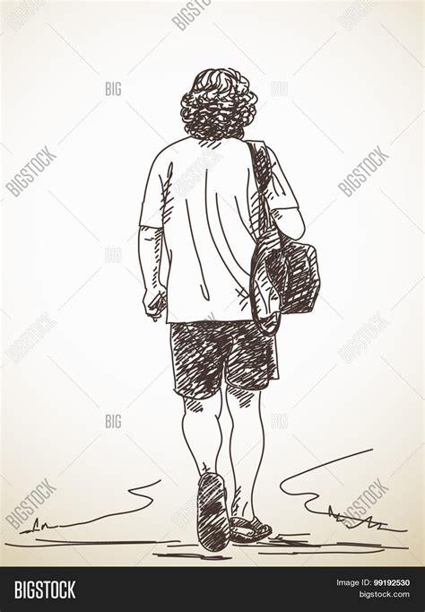 Sketch Walking Man Vector Photo Free Trial Bigstock