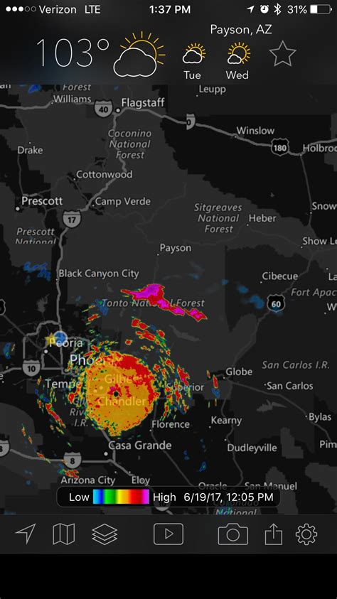 Strange weather radar blip at exactly 12:05 today : r/phoenix