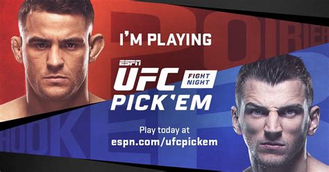 Espn Ufc Fight Night Pick Em Poirier Vs Hooker R Mma