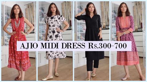 Ajio Midi Dress Haul Under Ajio Dress Haul Tanu Gupta Youtube