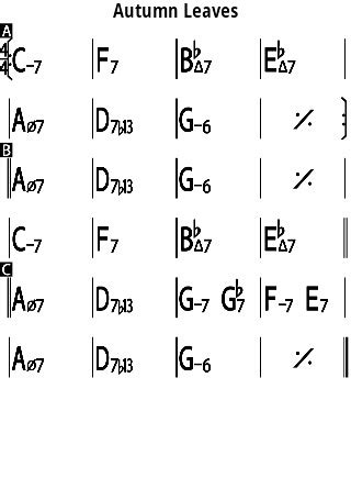 Autumn Leaves Chord Chart