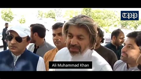 Pti S Ali Muhammad Khan Talking To Media As Pti Protest For Releasing