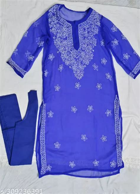 LUCKNOW CHIKANKARI KURTI WITH INNER