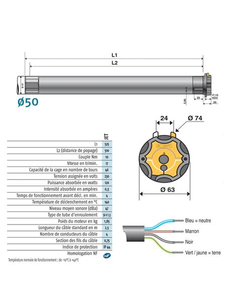 Moteur Volet Roulant Filaire Lt Jet Somfy