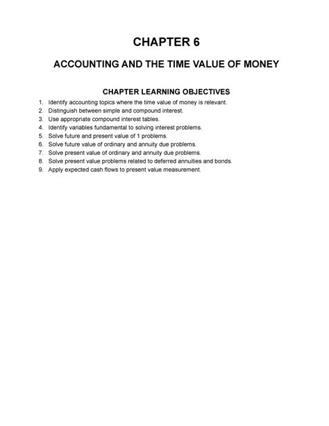 Ch06 Chapter 3 Chapter 6 Accounting And The Time Value Of Money Chapter Learning Objectives