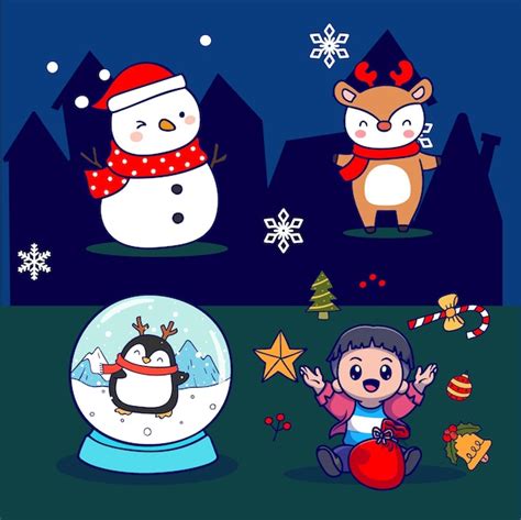 Premium Vector Vector Illustration Of A Snow Globe With Santa Claus