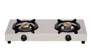 SURYA FLAME Lpg Open Gas Stove 2 Burner Stainless Steel Double Cook