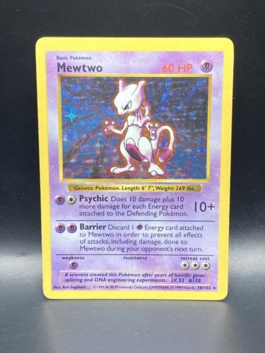 Pokemon Card Mewtwo Base Set Shadowless Holo Rare Ebay