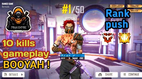 10 Kills BOOYAH Solo Rank Push Gameplay Free Fire Rank Pushing