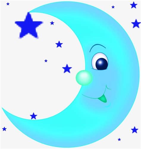 Creative Crescent Moon Painted Image Cartoon Cute Moon Star PNG Images ...