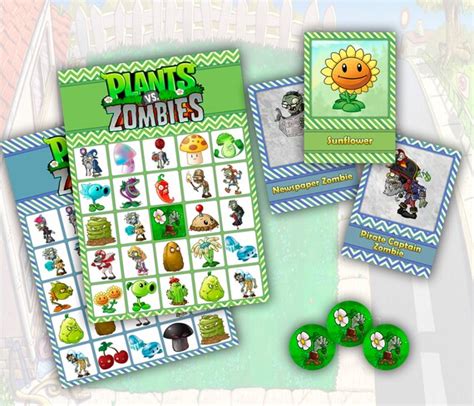 Plants Vs Zombies Printable Party Bingo Game 20 Game Cards Etsy