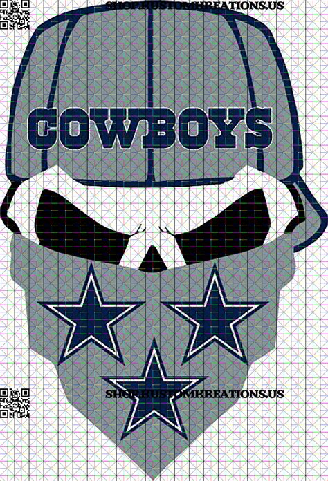 Cowboys Skull With Hat And Bandanna Svg Kustom Kreations