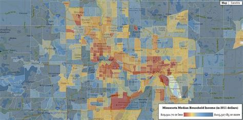 Map Visualizing Neighborhood Income In Minneapolis St Paul Source