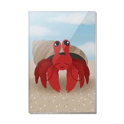 Sweet Hermit Crab Rectangle Acrylic Fridge Refrigerator Magnet