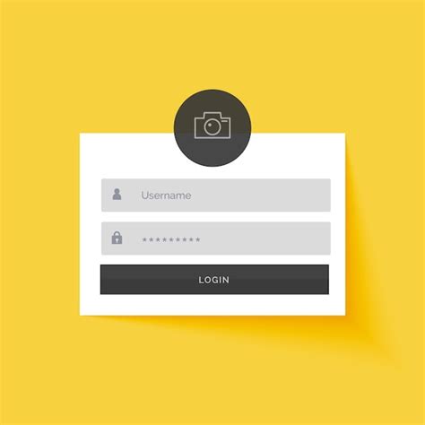 Fond De Conception De Modèle De Formulaire De Connexion Jaune Vecteur