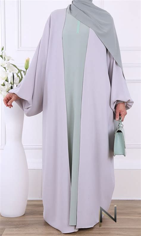 Abaya Kimono Lockere Passform Elastische Ballon Rmel An Den