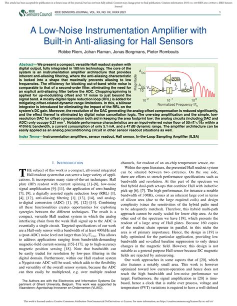 Pdf A Low Noise Instrumentation Amplifier With Built In Anti Aliasing