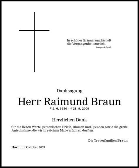 Todesanzeigen Von Raimund Braun Todesanzeigen Vorarlberger Nachrichten