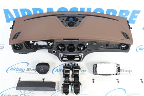 Airbag Set Dashboard Brown Leather Mercedes CLA Klasse C117 2013