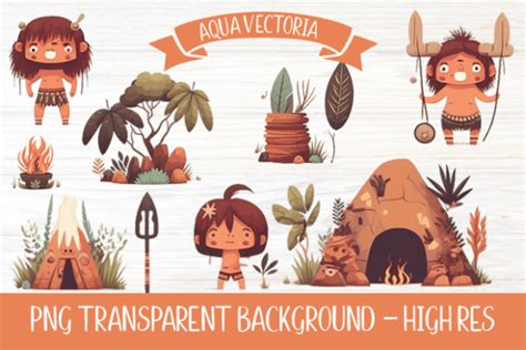 Primitive Adventure Clip Art Graphic By Aquavectoria Creative Fabrica