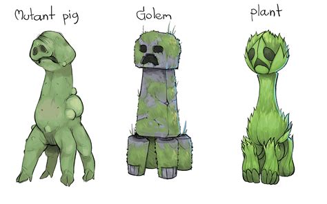 I drew some interpretations of a Creeper. : r/Minecraft