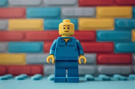 Premium Photo A Lego Man Standing In Front Of A Brick Wall