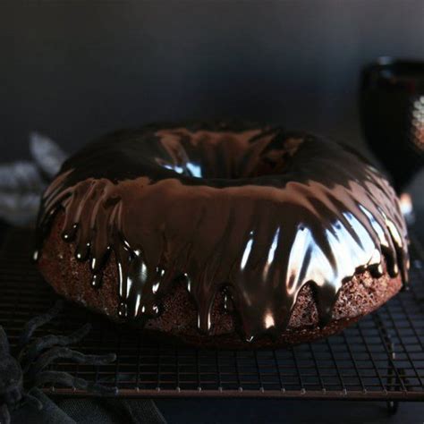 Spooktacular Chocolate Bundt Cake With A Glossy And Thick Dark