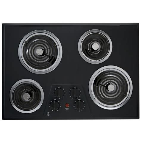 GE 30 in. Coil Electric Cooktop in Black with 4 Elements-JP328BKBB ...