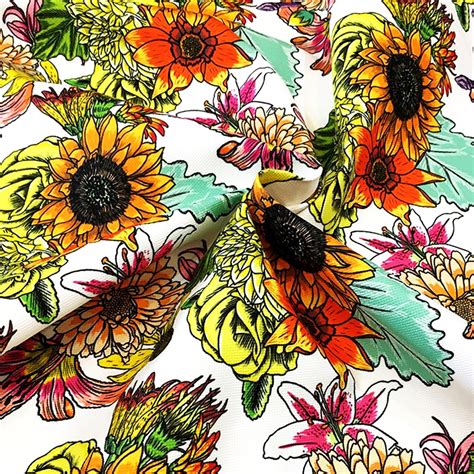 Sunflower Fabric By The Yard Fabric For Upholstery For Etsy