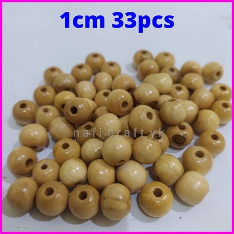 Jual Manik Kayu Bulat Cm Manik Kayu Macrame Cm Manik Mote Kayu