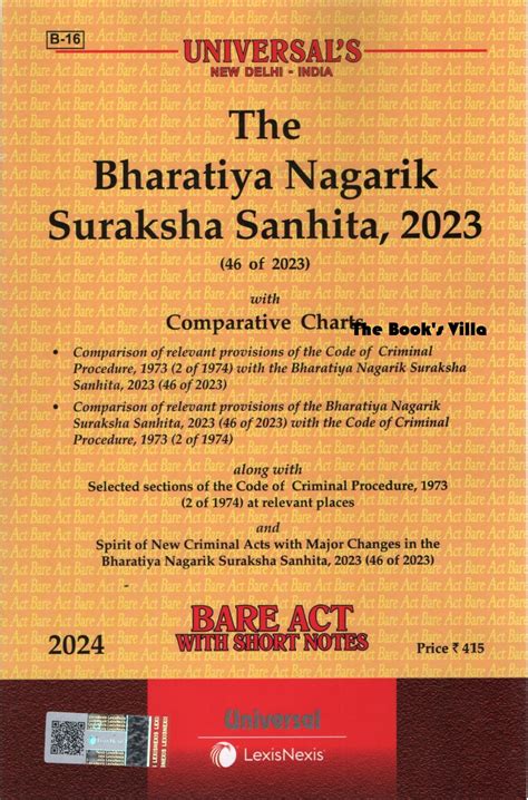 Buy The Bharatiya Nagarik Suraksha Sanhita Bnss Bare Act