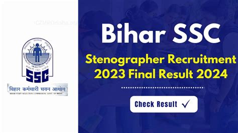 Bihar SSC Stenographer Recruitment 2023 Final Results 2024 With Cut