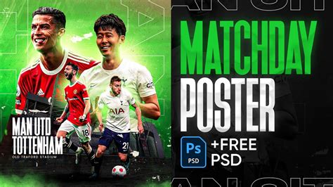 Free Psd 🔥 Matchday Poster Design 🔴⚪️ Photoshop Tutorial Youtube