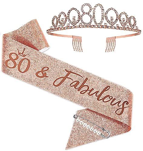 Th Birthday Sash And Tiara For Women Rose Gold Birthday Sash Crown