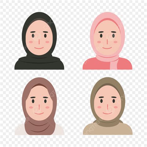 Hand Drawn Avatar Vector Design Images Cute Hand Drawn Girl Hijab