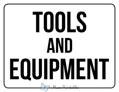 Printable Tools And Equipment Yard Sale Sign