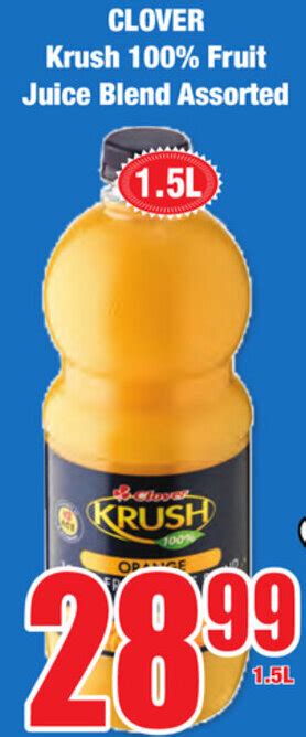 Clover Krush 100 Fruit Juice Blend 1 5l Offer At Boxer Superstores